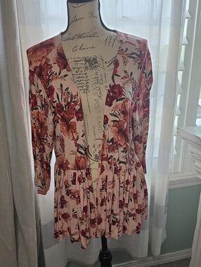 torrid Blush Pink & Rose Floral Long Sleeve Dress
